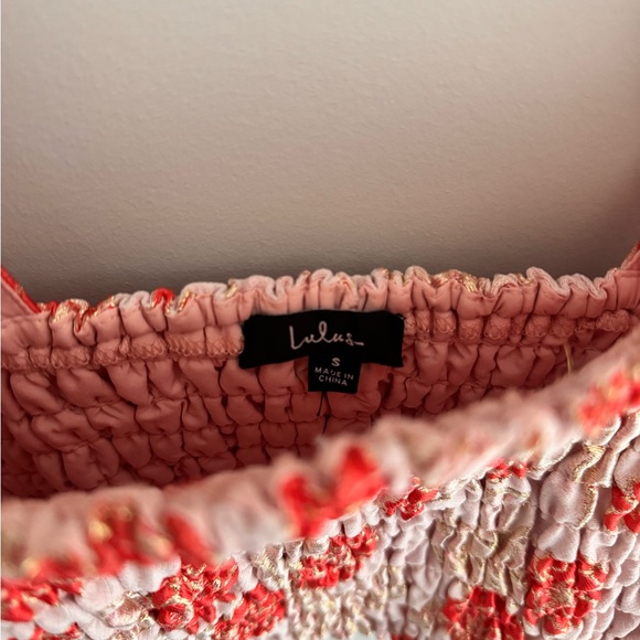 Lulu's Pink Floral Ruffle Crop Top - Picture 4 of 4